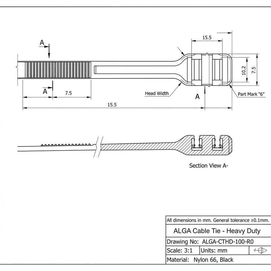 Extern Ties — technical drawing