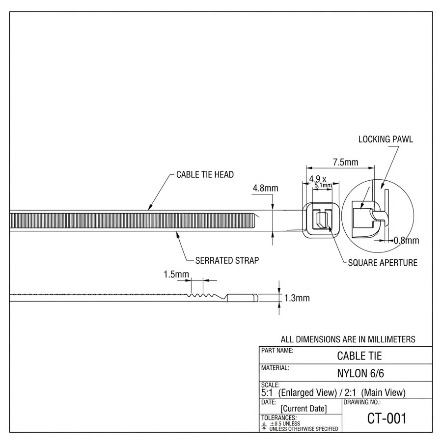 Cable Ties (HD) — technical drawing