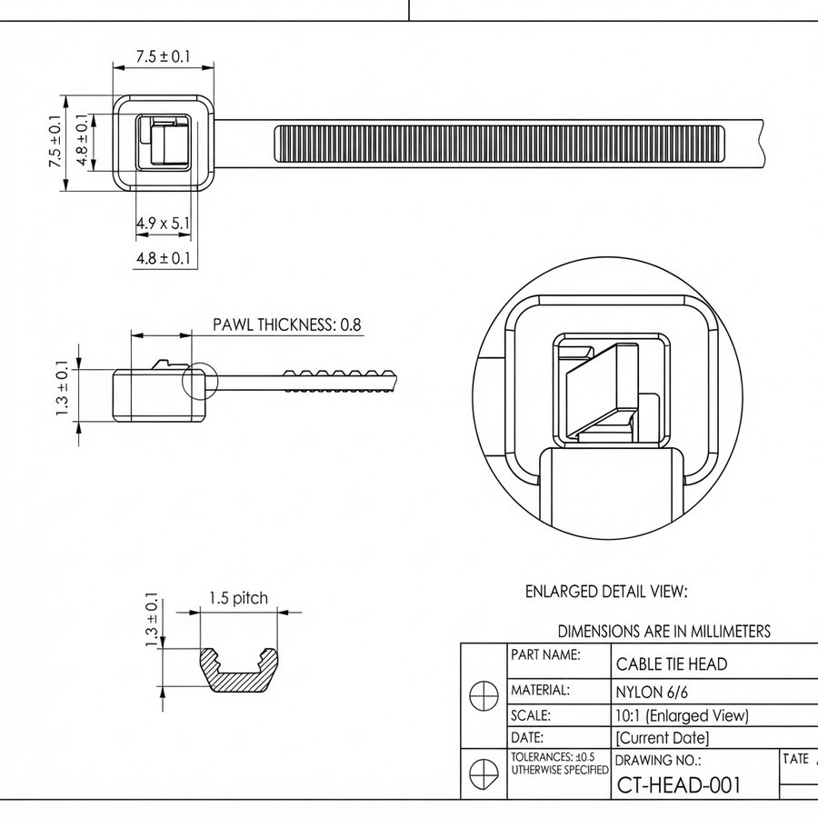 Cable Ties (I) — technical drawing