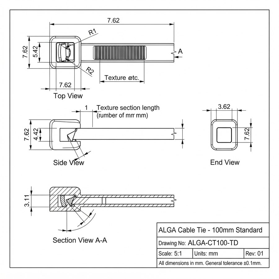 Cable Ties (M) — technical drawing