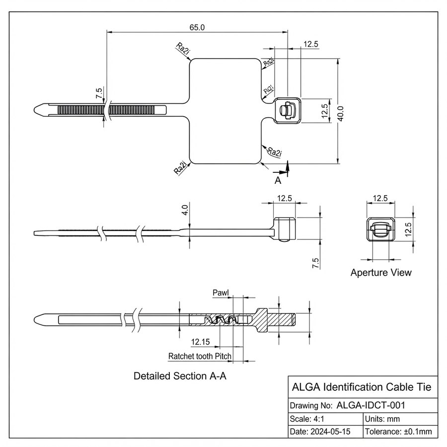 Marker Ties 1 — technical drawing