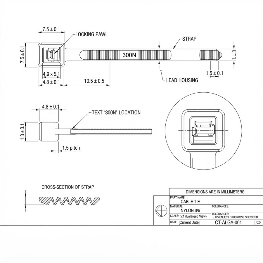 Cable Ties (S) — technical drawing